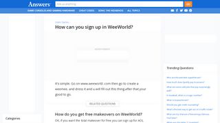 
                            6. How can you sign up in WeeWorld - answers.com