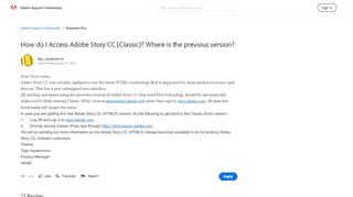 
                            6. How do I Access Adobe Story CC (Classic)? …