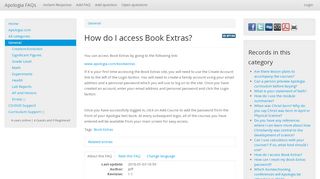 
                            1. How do I access Book Extras? - Apologia FAQs