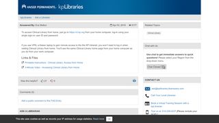 
                            3. How do I access Clinical Library from home? - Ask a Librarian