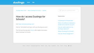
                            4. How do I access Duolingo for Schools? – Duolingo Help Center