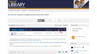 
                            2. How do I access my @mycampus.apus.edu email? - LibAnswers