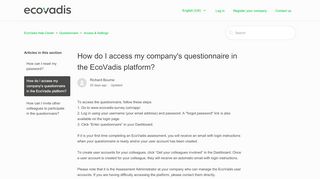 
                            7. How do I access my company's questionnaire in the EcoVadis ...