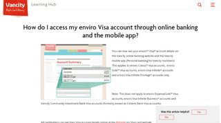 
                            6. How do I access my enviro Visa ... - support.vancity.com
