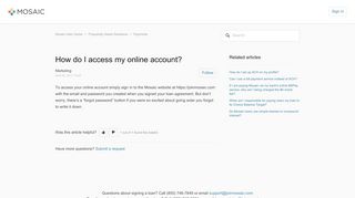 
                            5. How do I access my online account? – Mosaic Help Center