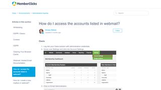 
                            6. How do I access the accounts listed in webmail? – Oasis - MemberClicks