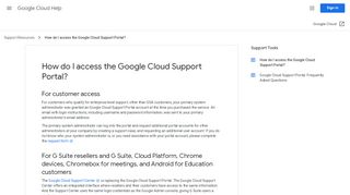 
                            9. How do I access the Google Cloud Support Portal? - Google Cloud Help