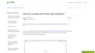 
                            1. How do I access the Portal web interface? – Portal WiFi