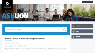 
                            2. How do I access UONline (including Blackboard)? / AskUON ...