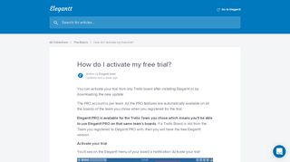 
                            9. How do I activate my free trial? | Elegantt Help