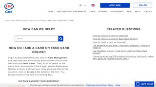 
                            4. How do I add a card on Esso Card Online? - Essocard