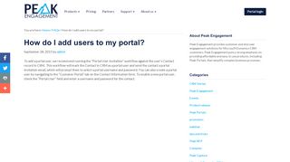 
                            7. How do I add users to my portal? | Peak Engagement