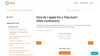 
                            2. How do I apply for a Tala loan? (New customers) – Tala
