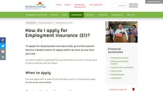 
                            3. How do I apply for Employment Insurance (EI)?