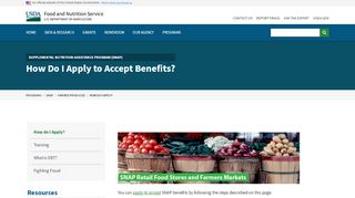 
                            11. How Do I Apply to Accept Benefits? | USDA-FNS