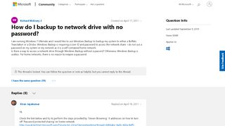 
                            7. How do I backup to network drive with no password ...