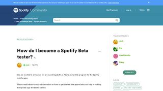 
                            2. How do I become a Spotify Beta tester? - The Spotify Community