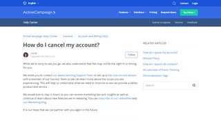 
                            8. How do I cancel my account? – ActiveCampaign Help …