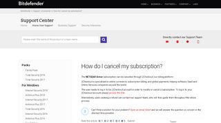 
                            4. How do I cancel my subscription? - Bitdefender