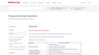 
                            8. How do I change my account details? - BullGuard