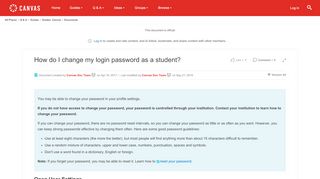 
                            6. How do I change my login password as a student? | Canvas LMS ...