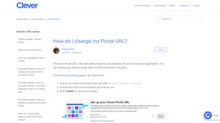 
                            2. How do I change my Portal URL? – Help Center - Clever Support