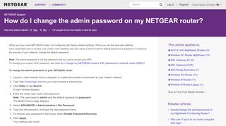 
                            3. How do I change the admin password on my NETGEAR router ...