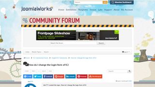 
                            2. How do I change the login form of K2 - Community Forum - JoomlaWorks