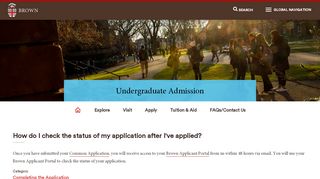 
                            1. How do I check the status of my application after I ... - Brown University