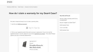 
                            4. How do I claim a warranty for my product? - ZAGG Care