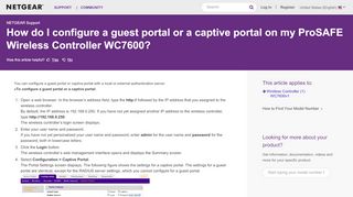 
                            2. How do I configure a guest portal or a captive ... - Support - Netgear