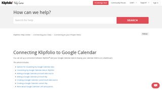 
                            6. How do I connect Klipfolio and Google Calendar ...