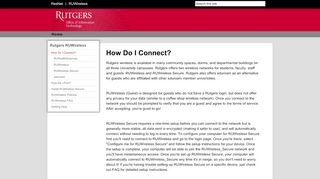 
                            4. How Do I Connect? | RUWireless