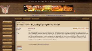
                            2. How do I control the Java Login prompt for my Applet? (Applets ...