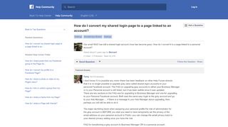
                            4. How do I convert my shared login page to a page ... - Facebook
