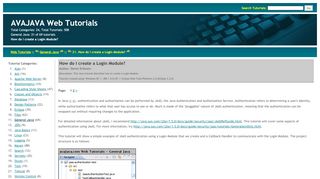 
                            6. How do I create a Login Module? - Web Tutorials - avajava.com