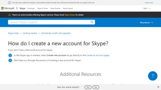 
                            3. How do I create a new account for Skype? | Skype Support