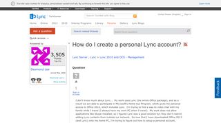 
                            5. How do I create a personal Lync account?