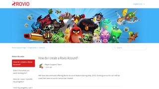 
                            4. How do I create a Rovio Account? – Rovio Support Page