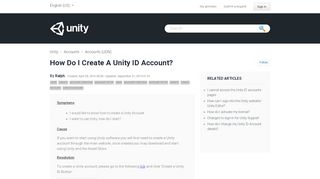 
                            4. How do I create a Unity ID account? – Unity