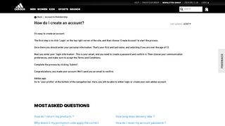 
                            10. How do I create an account? - Adidas