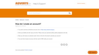 
                            2. How do I create an account? - Adverts.ie