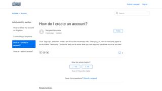 
                            1. How do I create an account? – KoGaMa