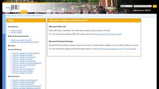 
                            4. How do I create an email account? - Johns Hopkins ...