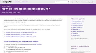 
                            6. How do I create an Insight account? | Answer | NETGEAR Support