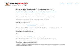 
                            8. How do I dial the plus sign ‘+’ in a phone number ...