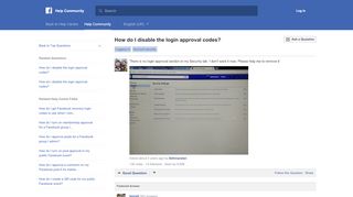 
                            6. How do I disable the login approval codes? | Facebook Help ...