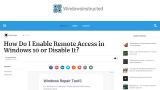 
                            1. How Do I Enable Remote Access in Windows 10 or Disable It?