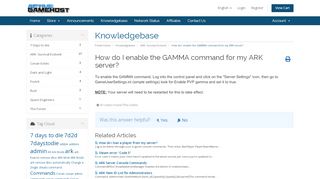 
                            9. How do I enable the GAMMA command for my ARK server ...