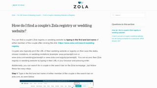 
                            3. How do I find a couple’s Zola registry or wedding …